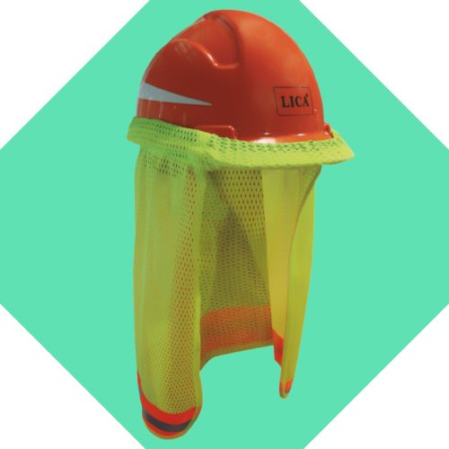 Nuquera / Cubrenuca para casco, de malla alta visibilidad, con reflejante y protección UV